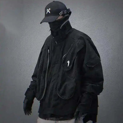 VOIDWEAR VDR_SHDW_07 washed flight jacket in dark punk style with ritual-inspired glyph details for spring/autumn streetwear