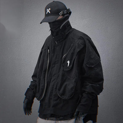 VOIDWEAR VDR_SHDW_07 washed flight jacket in dark punk style with ritual-inspired glyph details for spring/autumn streetwear