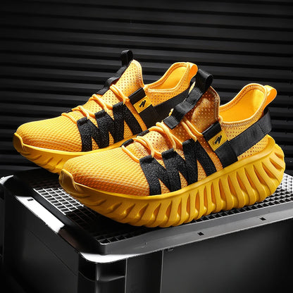 VOIDWEAR SIGNAL_RUN_09 ☰ men’s breathable air mesh running shoes with Flywire tech and EVA sole, ritual-inspired streetwear sneakers