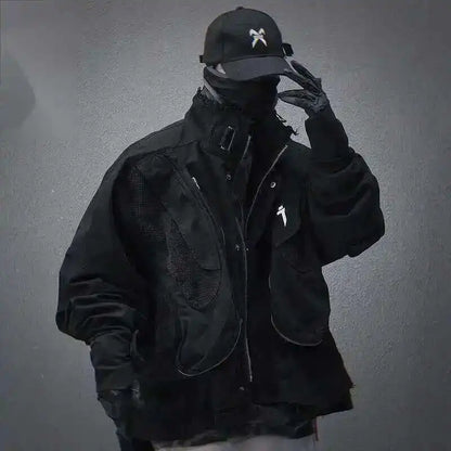 VOIDWEAR VDR_SHDW_07 washed flight jacket in dark punk style with ritual-inspired glyph details for spring/autumn streetwear