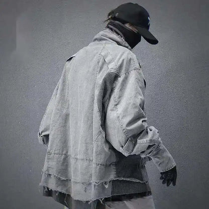 VOIDWEAR VDR_SHDW_07 washed flight jacket in dark punk style with ritual-inspired glyph details for spring/autumn streetwear