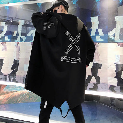 NULLSHELL_09 Longline Hooded Shell Overcoat-VOIDWEAR™