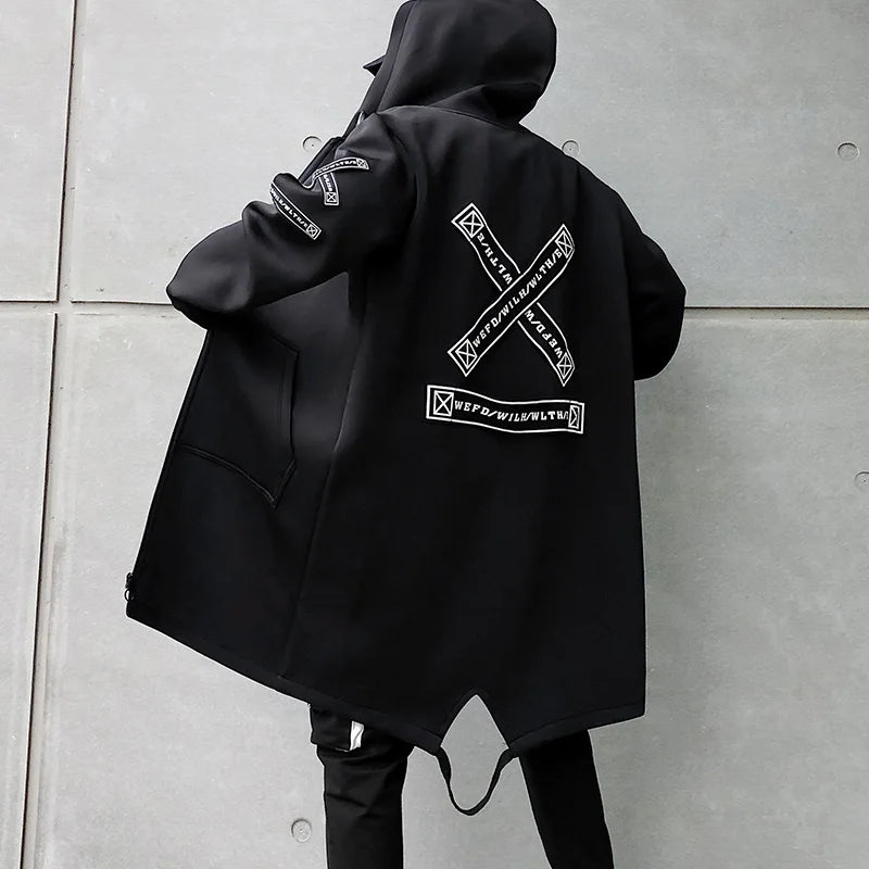 NULLSHELL_09 Longline Hooded Shell Overcoat-VOIDWEAR™