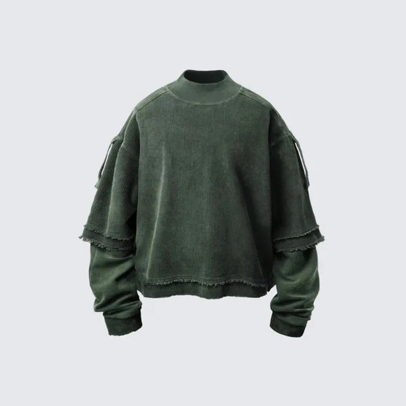 SIGNAL_FADE_09 ☰ Distressed Dual-Realm Sweatshirt-VOIDWEAR™