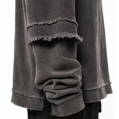 SIGNAL_FADE_09 ☰ Distressed Dual-Realm Sweatshirt-VOIDWEAR™