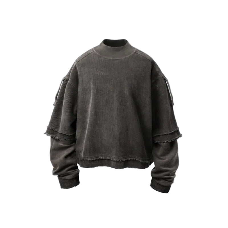 SIGNAL_FADE_09 ☰ Distressed Dual-Realm Sweatshirt-VOIDWEAR™