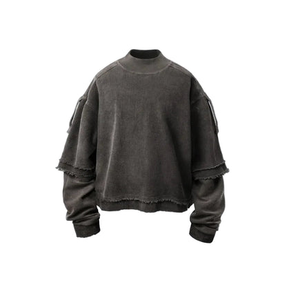 SIGNAL_FADE_09 ☰ Distressed Dual-Realm Sweatshirt-VOIDWEAR™