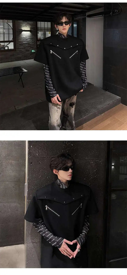 SIGNAL_FRAME_09 ☒ Structured Shoulder Tee-VOIDWEAR™