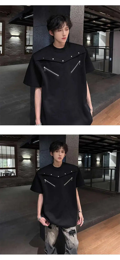 SIGNAL_FRAME_09 ☒ Structured Shoulder Tee-VOIDWEAR™