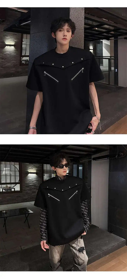 SIGNAL_FRAME_09 ☒ Structured Shoulder Tee-VOIDWEAR™