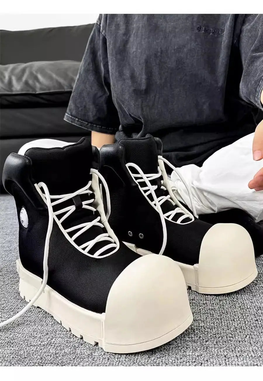 SIGNAL_SHADOW_09 — Black Platform High-Top Boots-VOIDWEAR™