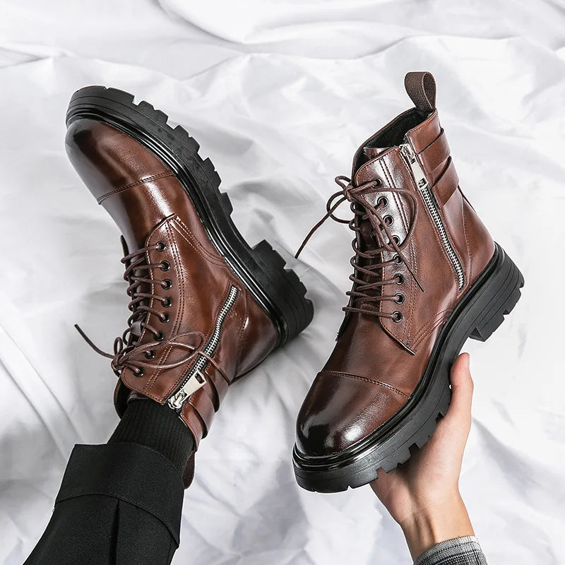 SIGNAL_VANISH_11 ☰ Patent Leather Chelsea Boots-VOIDWEAR™