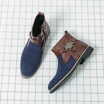 SIGNAL_VANISH_11 ☰ Split Leather Zip Ankle Shoe-VOIDWEAR™