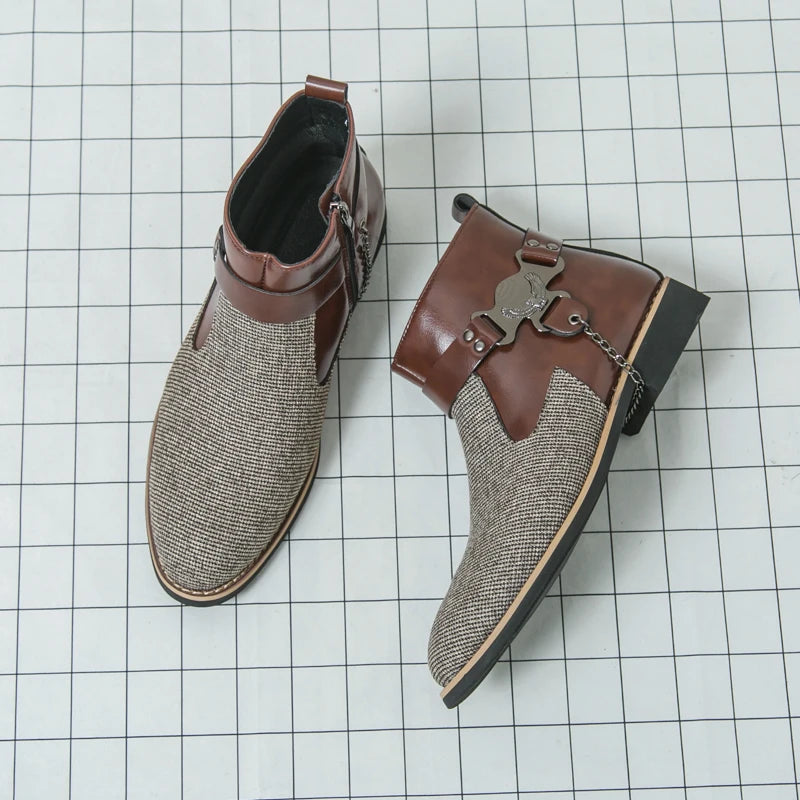 SIGNAL_VANISH_11 ☰ Split Leather Zip Ankle Shoe-VOIDWEAR™
