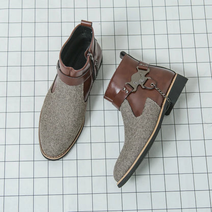 SIGNAL_VANISH_11 ☰ Split Leather Zip Ankle Shoe-VOIDWEAR™