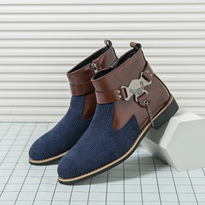 SIGNAL_VANISH_11 ☰ Split Leather Zip Ankle Shoe-VOIDWEAR™