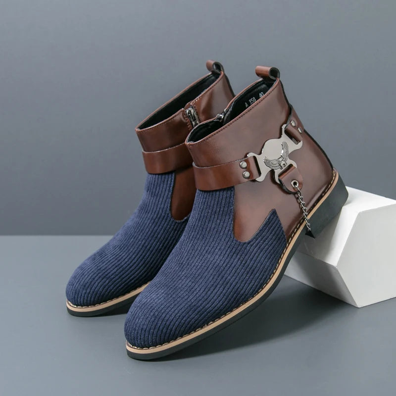 SIGNAL_VANISH_11 ☰ Split Leather Zip Ankle Shoe-VOIDWEAR™