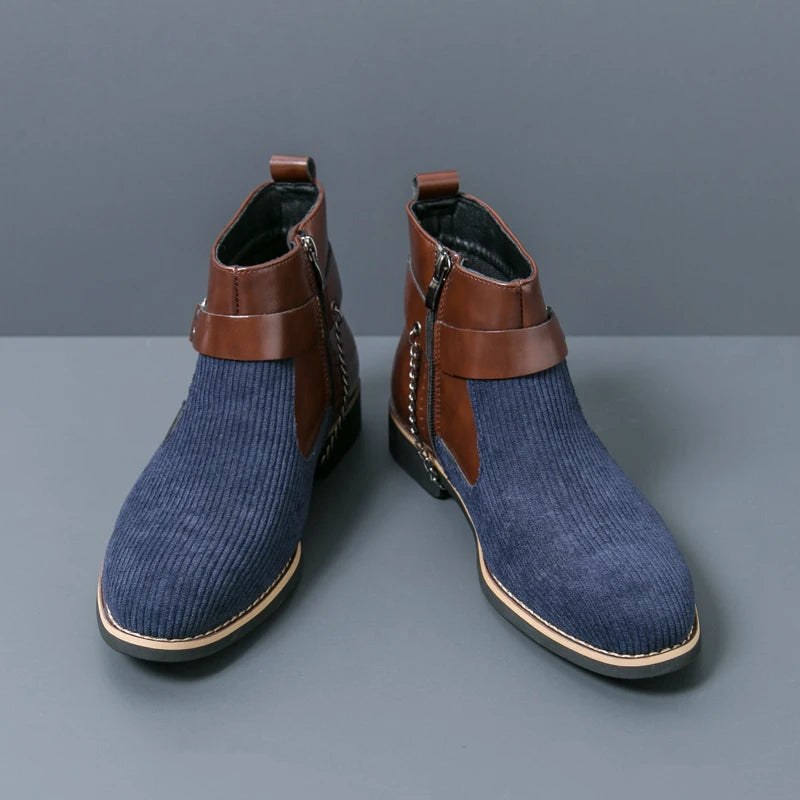SIGNAL_VANISH_11 ☰ Split Leather Zip Ankle Shoe-VOIDWEAR™