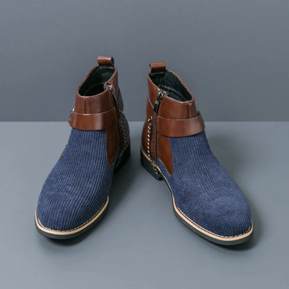 SIGNAL_VANISH_11 ☰ Split Leather Zip Ankle Shoe-VOIDWEAR™