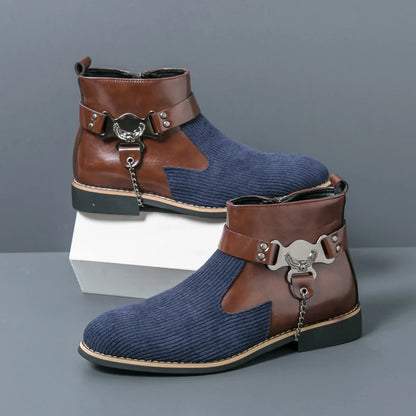 SIGNAL_VANISH_11 ☰ Split Leather Zip Ankle Shoe-VOIDWEAR™