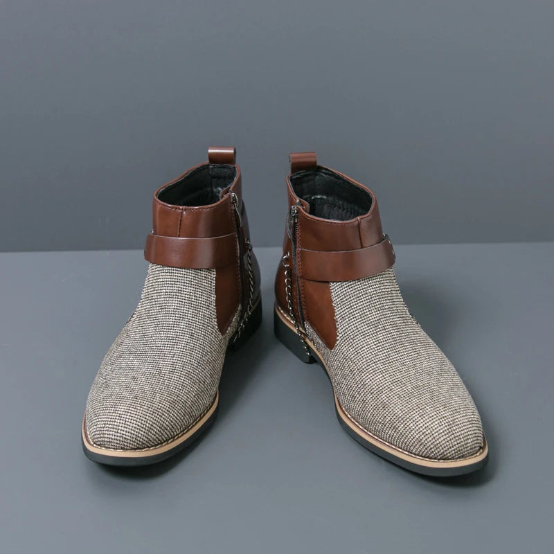 SIGNAL_VANISH_11 ☰ Split Leather Zip Ankle Shoe-VOIDWEAR™