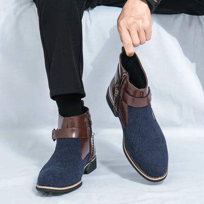 SIGNAL_VANISH_11 ☰ Split Leather Zip Ankle Shoe-VOIDWEAR™