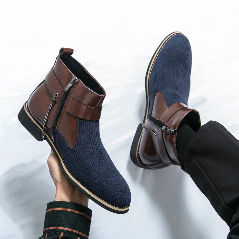 SIGNAL_VANISH_11 ☰ Split Leather Zip Ankle Shoe-VOIDWEAR™