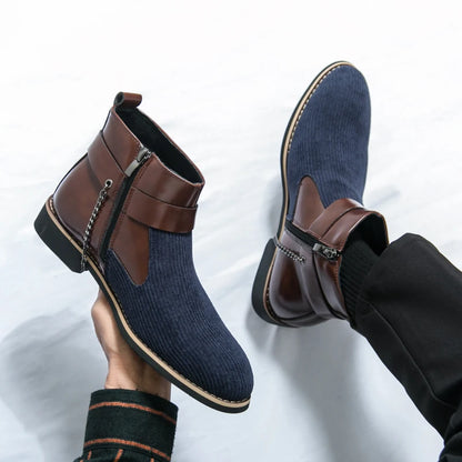 SIGNAL_VANISH_11 ☰ Split Leather Zip Ankle Shoe-VOIDWEAR™