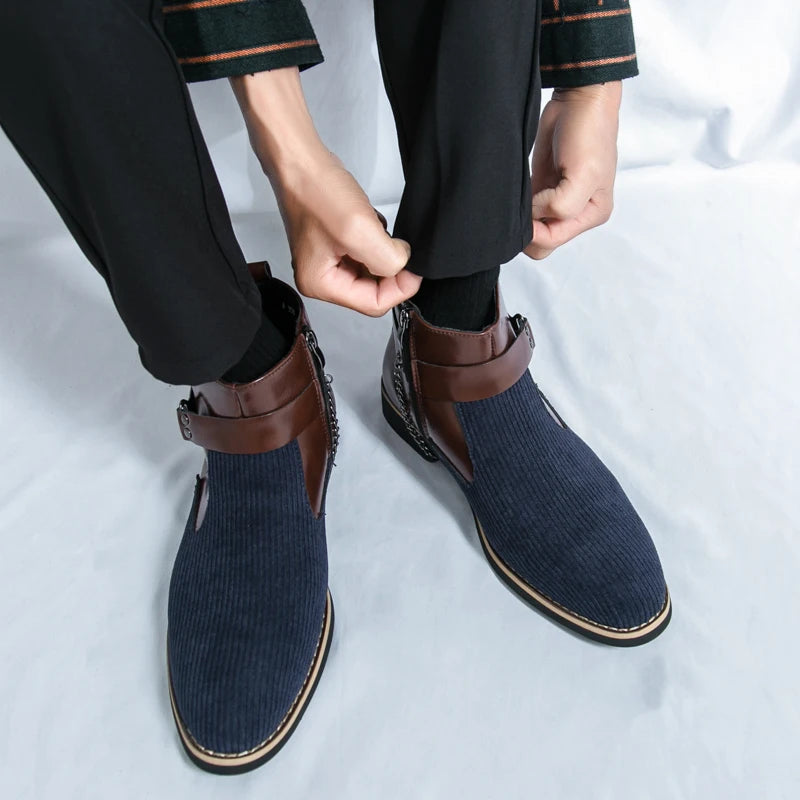 SIGNAL_VANISH_11 ☰ Split Leather Zip Ankle Shoe-VOIDWEAR™
