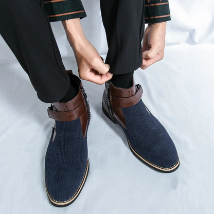 SIGNAL_VANISH_11 ☰ Split Leather Zip Ankle Shoe-VOIDWEAR™