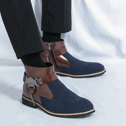 SIGNAL_VANISH_11 ☰ Split Leather Zip Ankle Shoe-VOIDWEAR™