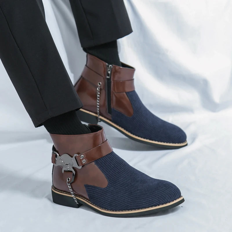 SIGNAL_VANISH_11 ☰ Split Leather Zip Ankle Shoe-VOIDWEAR™
