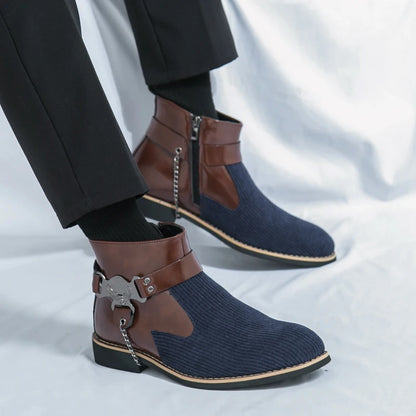 SIGNAL_VANISH_11 ☰ Split Leather Zip Ankle Shoe-VOIDWEAR™