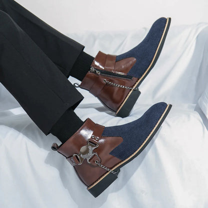 SIGNAL_VANISH_11 ☰ Split Leather Zip Ankle Shoe-VOIDWEAR™