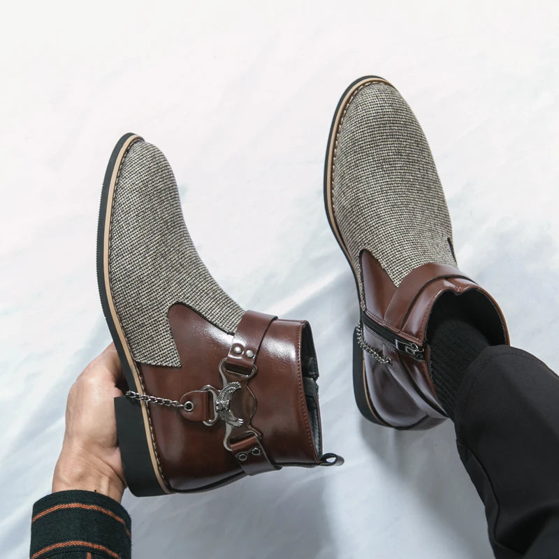 SIGNAL_VANISH_11 ☰ Split Leather Zip Ankle Shoe-VOIDWEAR™