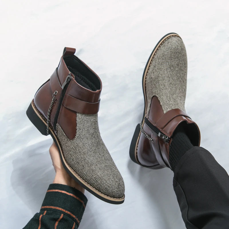 SIGNAL_VANISH_11 ☰ Split Leather Zip Ankle Shoe-VOIDWEAR™