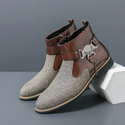 SIGNAL_VANISH_11 ☰ Split Leather Zip Ankle Shoe-VOIDWEAR™