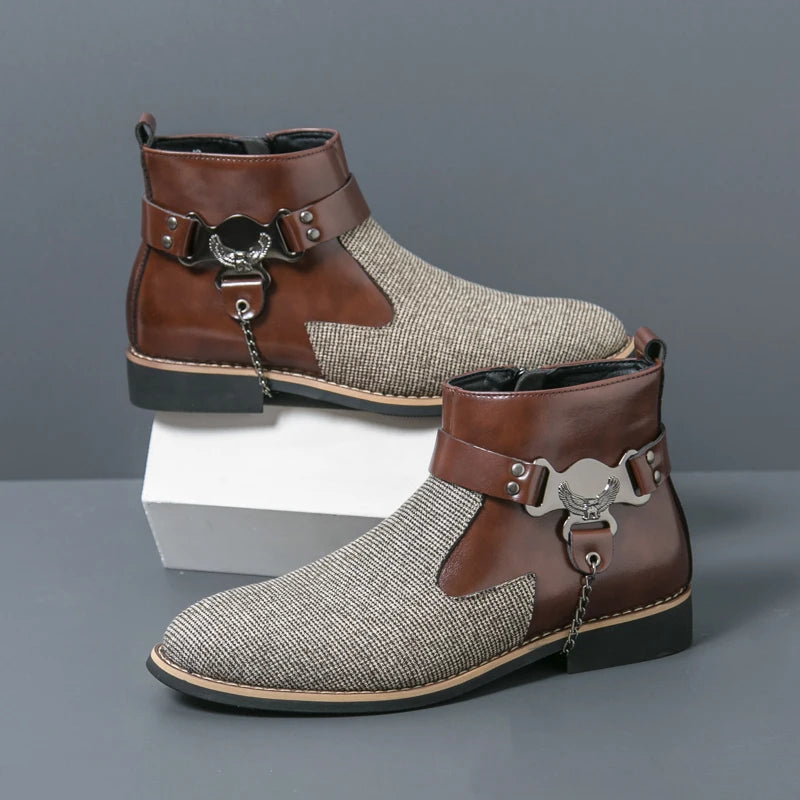 SIGNAL_VANISH_11 ☰ Split Leather Zip Ankle Shoe-VOIDWEAR™
