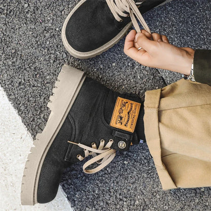 SIGNAL_VANISH_13 ☰ | Handmade Denim Ankle Boots-VOIDWEAR™