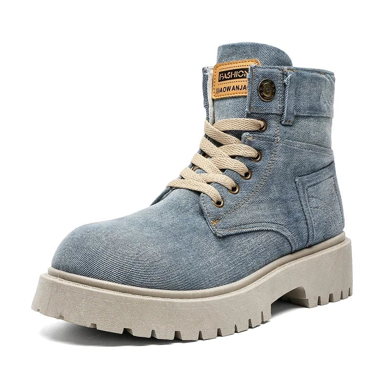 SIGNAL_VANISH_13 ☰ | Handmade Denim Ankle Boots-VOIDWEAR™
