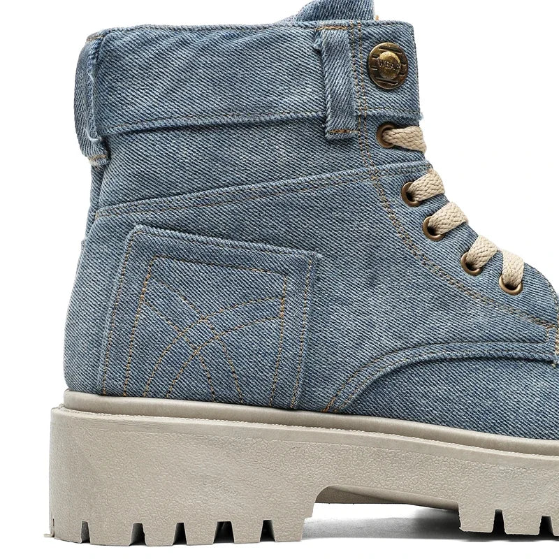 SIGNAL_VANISH_13 ☰ | Handmade Denim Ankle Boots-VOIDWEAR™