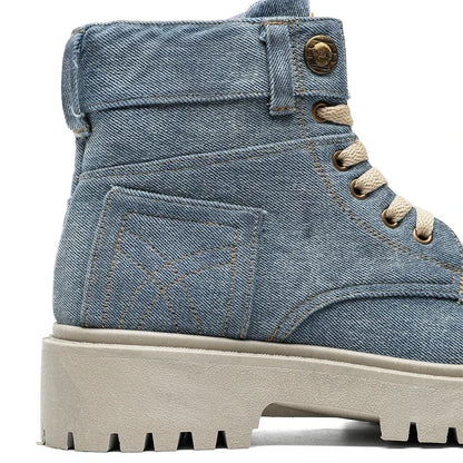 SIGNAL_VANISH_13 ☰ | Handmade Denim Ankle Boots-VOIDWEAR™