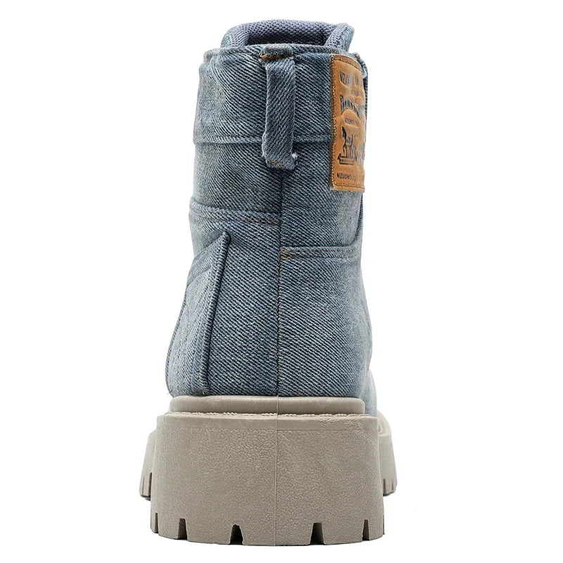 SIGNAL_VANISH_13 ☰ | Handmade Denim Ankle Boots-VOIDWEAR™
