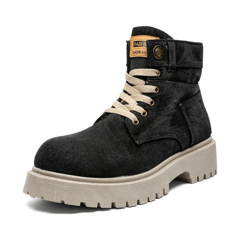 SIGNAL_VANISH_13 ☰ | Handmade Denim Ankle Boots-VOIDWEAR™