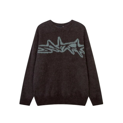 VDR-JACQUARD-02 Oversized Star Jacquard Sweater-VOIDWEAR™