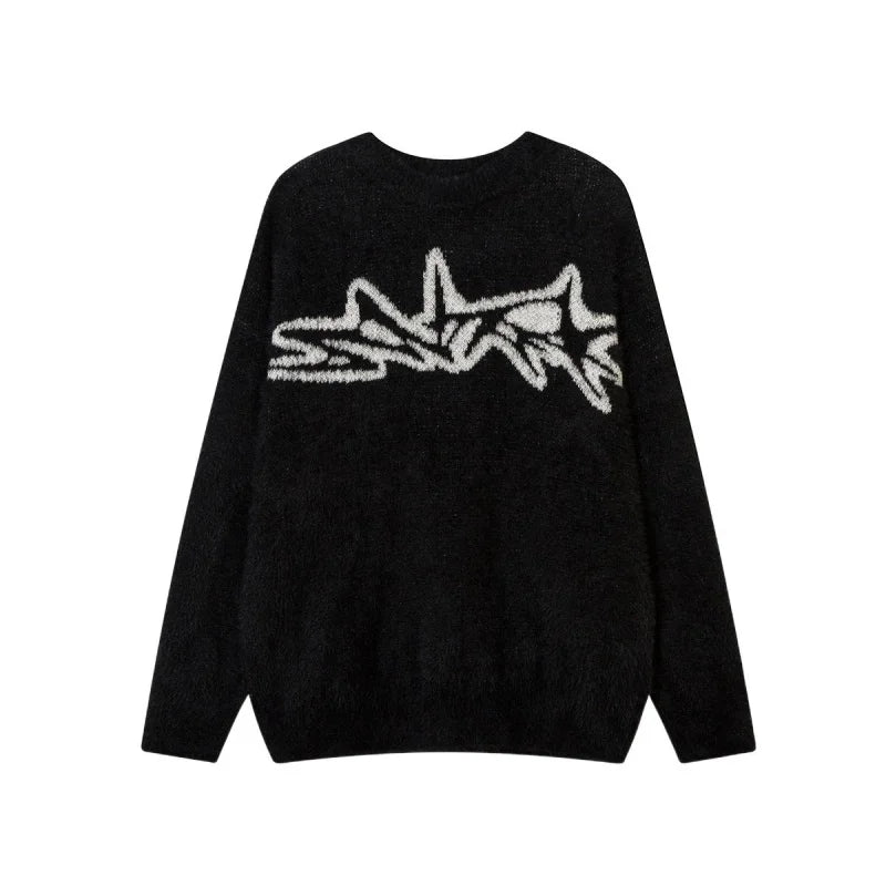 VDR-JACQUARD-02 Oversized Star Jacquard Sweater-VOIDWEAR™