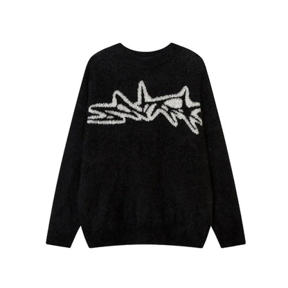 VDR-JACQUARD-02 Oversized Star Jacquard Sweater-VOIDWEAR™