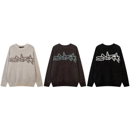 VDR-JACQUARD-02 Oversized Star Jacquard Sweater-VOIDWEAR™