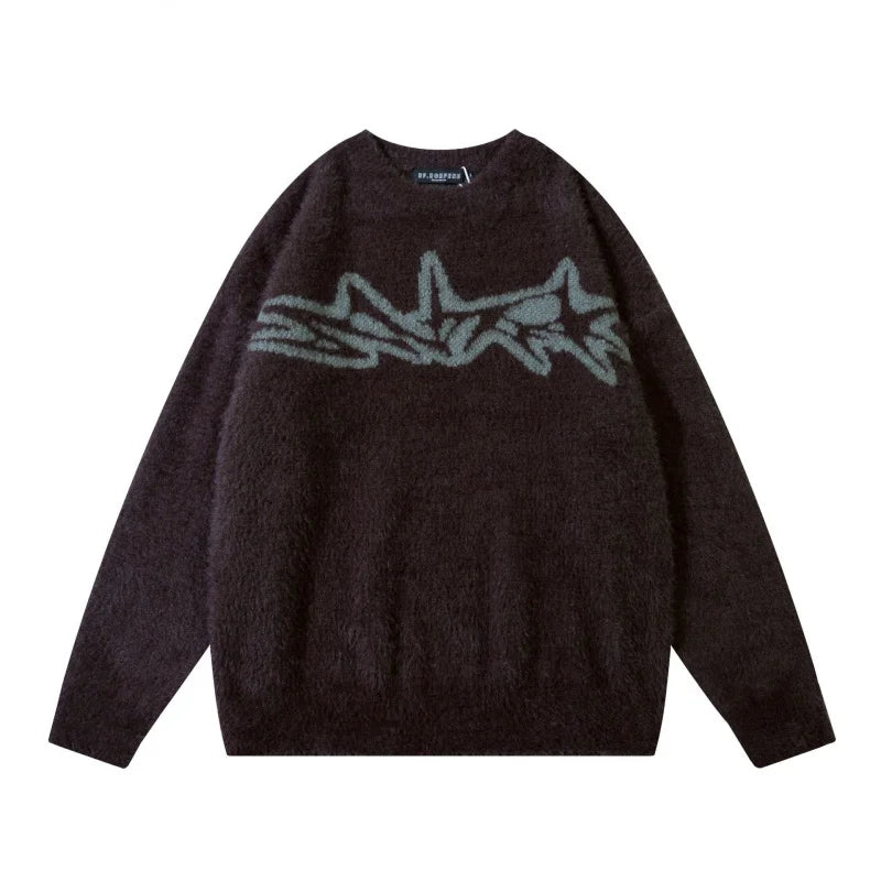 VDR-JACQUARD-02 Oversized Star Jacquard Sweater-VOIDWEAR™