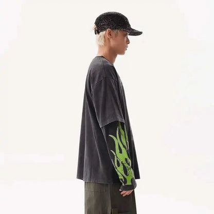 VDR_GREENFLAME ☰ TEES —long sleeve-VOIDWEAR™
